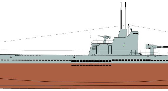 Подводная лодка СССР S-class [Submarine] - чертежи, габариты, рисунки
